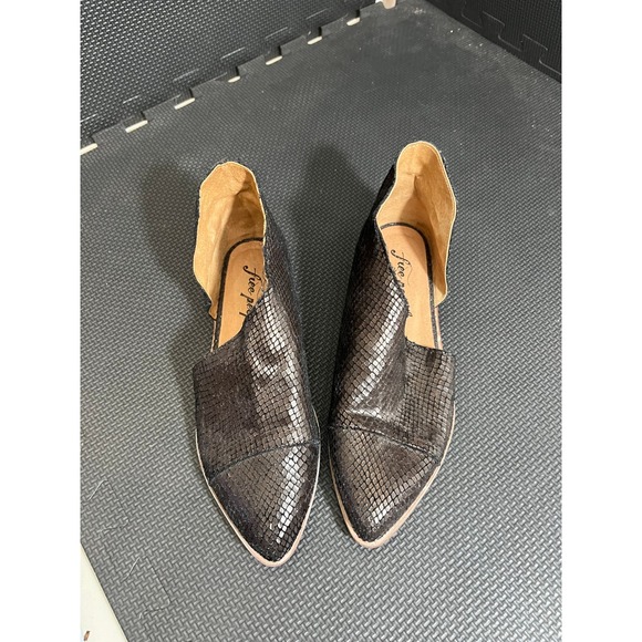 Free People Womens Textured Royale Flat Bronze Cap-toe Sz 37 6.5 Casual Stylish - Picture 2 of 7